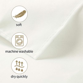 Ascoza 2pack 60x102 Inch Ivory Rectangular Tablecloth 6 Feet Table Cloth in Polyester Fabric for Wedding/Banquet/Restaurant/Parties