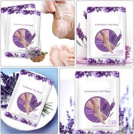 FOMIYES Mascarillas Exfoliantes para Pies 2 Pares Tejido No Tejido y Bolsa Plástica, Eliminación de Callos y Piel Muerta para Cuidado Hidratante y Suavizante
