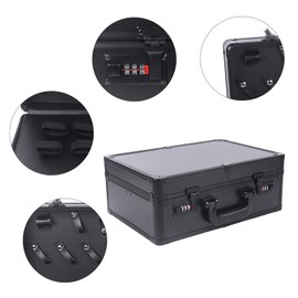 YIYIBYUS Barber Carrying Case Barber Beauty Salon Tool Kits Portable Travel Carry Case with Lock Barber Travel Organizer Tool Box for Clippers, Scissors, Barber Supplies (Black)