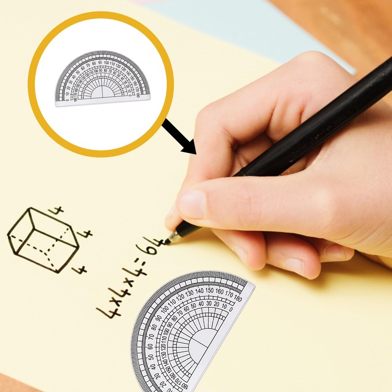 Protractor Set, 10 PCS Transparent Plastic Protractor for Students, 10.2
