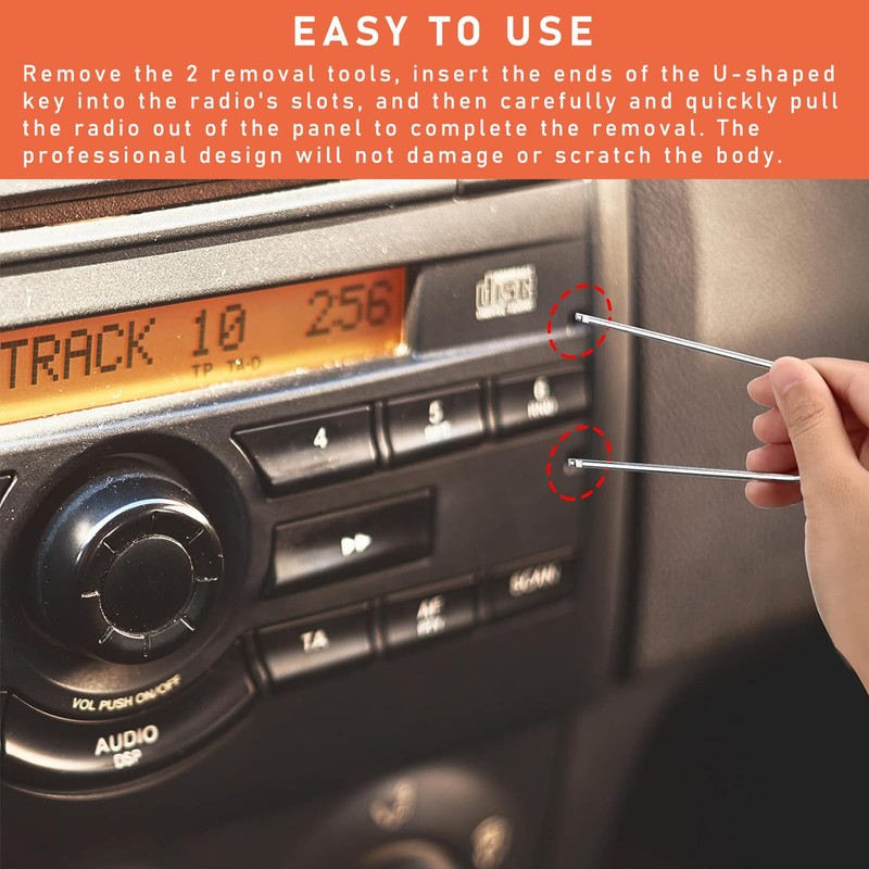 Dickno 4 PCS Car Radio Removal Pry Tool, U-Shaped Stainless