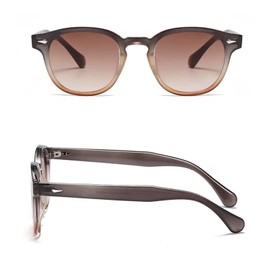 LHSDMOAT Unisex Vintage Sunglasses, Retro Johnny Depp Round Sunglasses Men Women Fashion UV400 Sunglasses for Driving Fishing Photo Hiking, Black Brown/Brown