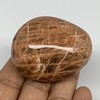 91.8g, 2.1x1.7"x1.1" Natural Untreated Peach Moonstone Palm-Stone Crystal Polished Galet