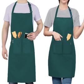 LEFUNDA® Waterproof Apron with 3 Pockets, Adjustable BBQ Apron with Long Straps, Kitchen Apron for Men, Women, Kitchen, Restaurant, Cafe, Baking