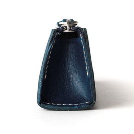 [SLIP-ON] Pen Case, Leather, Pencil Case, Students, Working People, Men's, Women's, Slip-on, BT, Zipper Pen Case, M, Triangle, Blue