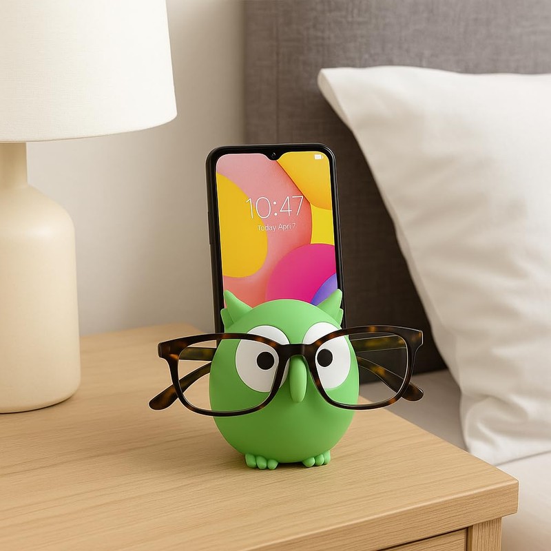 Dependable Industries inc. Essentials Owl Eyeglass Holder Stand for Glasses,