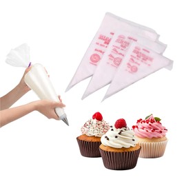 Pack of 100 Disposable Piping Bags (Small 18 x 24 cm) Disposable Piping Bags, XXL Disposable Piping Bags, Piping Bag for Cakes, Cupcakes and Cakes - Without Nozzles, 3 Different Sizes - Disposable