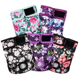 Washable Reusable Female Dog Diapers(5 Pack) Small Medium Large Doggie Puppy & Doggy Dog Diaper, Period Panties in Heat X-Large