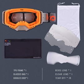 SGTTX Motorcycle Goggles Anti-fog Dustproof MTB ATV Mountain Downhill Trail Dirt Jump Cycling Offroad Racing MX Protective Goggles with Tear-Off Motorcycle Goggles for Helmets Men Women