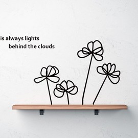 ROOMplus Wall Sticker Blossom Blossom Flower Transfer Plant Monotone Scandinavia (Black)