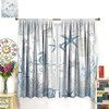SENRUEGT Nautical Coastal Curtains,Nautical Beach Starfish Seashell Blue Curtains Summer