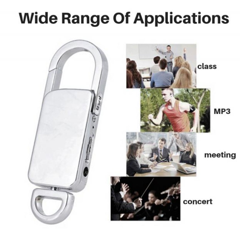 Voice Recorder HD Noise Reduction HiFi MP3 Player Keychain Voice