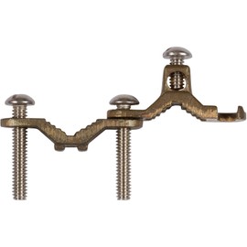 Morris Products Direct Burial Copper Ground Pipe Clamps – For Connecting Grounding Electrodes to Water Pipes, Tubing, Ground Rods – 2-10 Wire Range, 4-1/2-6” Water Pipe Range, 5/16-18 Screw Thread