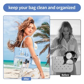 Furneeture 9 Pcs Divider Tray Set for Bogg Bag Accessories Original Accessories with Phone Holder & key Hooks for Bogg bag & Other Rubber Beach Bag, Organizer & Divide Space