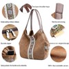 Worldlyda Women Canvas Hobo Purse Multi Pocket Tote Shopper Shoulder
