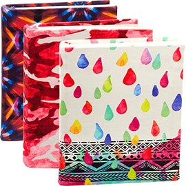 Jumbo, Stretchable Book Cover Art Designs 3 Pack. Fits Most Hardcover Textbooks Up to 9" x 11". Adhesive-Free, Nylon Fabric Protectors are A Needed School Supply for Students Washable and Reusable