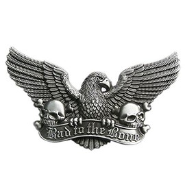 Urban Backwoods Bad To The Bone II Belt Buckle for Interchangeable Belt Buckle, silver