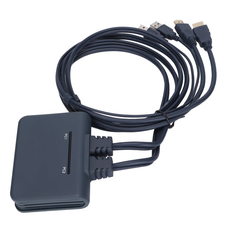 USB KVM Switch 2 Ports Wired HD Multimedia Interface KVM