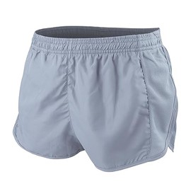 Muscle Alive Men's Sport Running 1 Inch Elite Split Running Shorts with Side Mesh Panel Quick Dry Shorts, gray