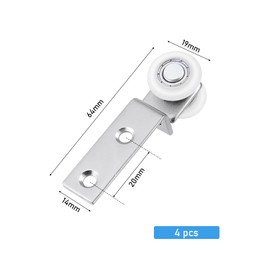 KIBBEH Sliding Closet Door Roller Kit – 4 Pack 20mm Nylon Wheels with Ball Bearings, Quiet & Smooth Gliding for Wardrobe Doors, Curtains & Picture Hanging Systems – Easy Installation, Durable & Corros