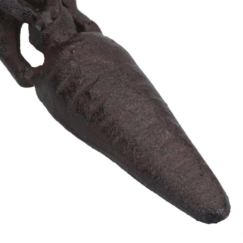Rabbit with Carrot Door Stop Cast Iron Metal Rustic Doorstop