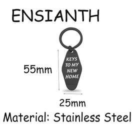 ENSIANTH New House Keychain Key to My New Home New Homeowner Gift Home Housewarming Gift (New Home Blk CA)