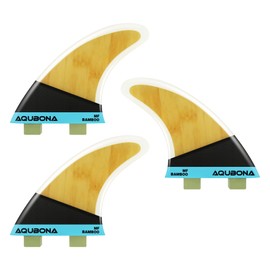 AQUBONA Double Tabs MF FINS Surfboard Fiberglass Fins for Surfing with Fin Bag and Fin Key