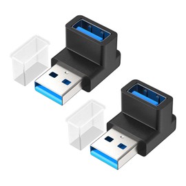 Gbformat USB to USB 3.1 Angled Connector 90 Degree Adapter 10Gbps 5V @ 3A Adapter USB to USB Compatible with Phone Laptop Tablet Pack of 2