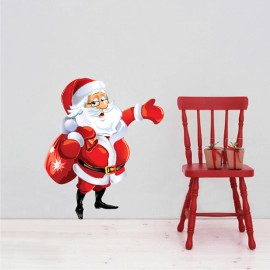Prime Decals Santa Claus And Sack Wall Decal Winter Christmas Window Party Decoration, h83 - 26"x22"