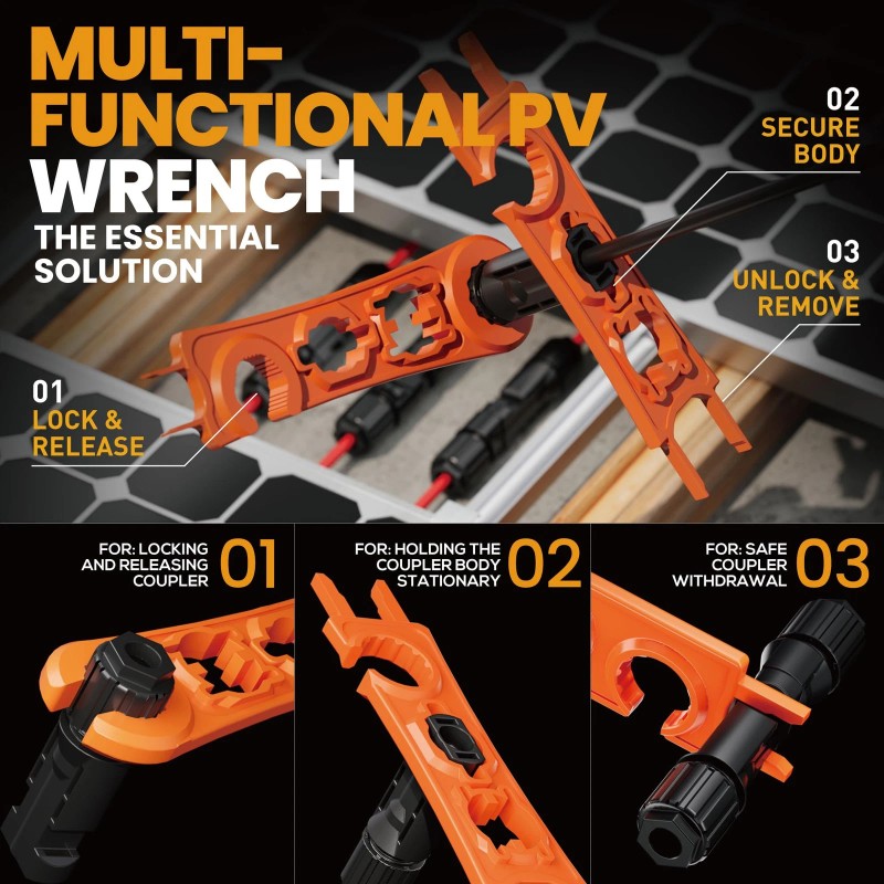 SOMELINE® Solar Connector Crimping Tool Kit, 14-10 AWG Crimper for