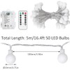Globe String Lights Fairy Lights, 16.4ft 50LED String Lights with