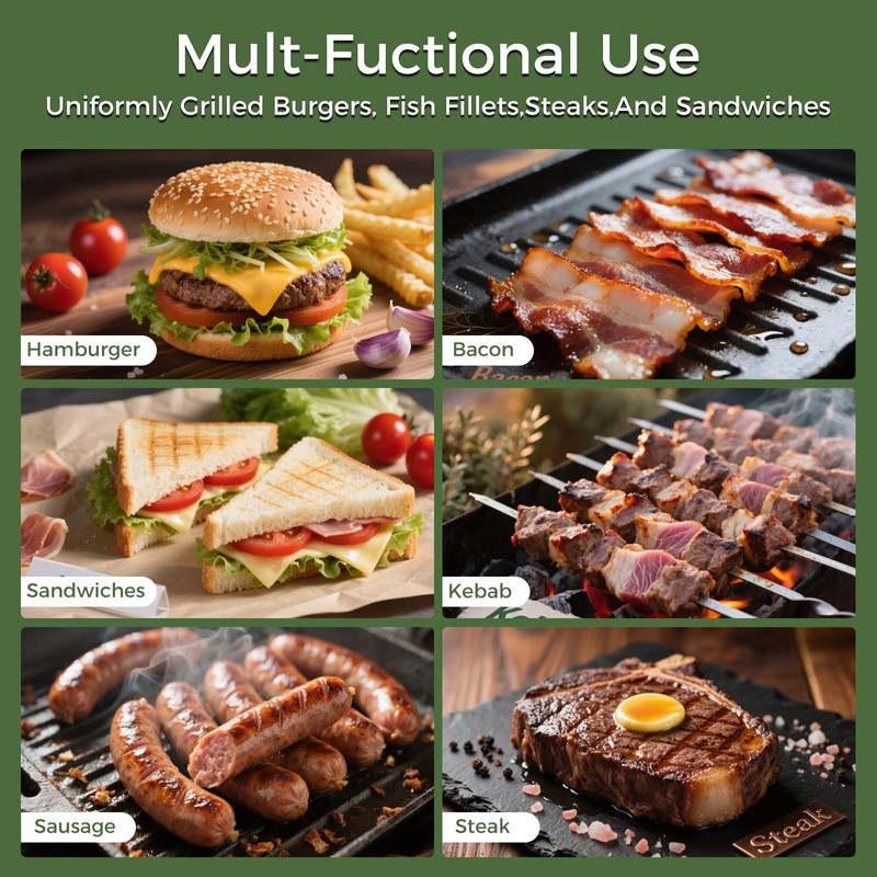 XUDAKAIXIN Cast Iron Smash Burger Press (2PCS),Grill Bacon Meat Press