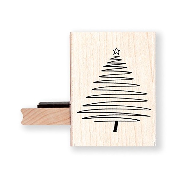 Christmas Scribble Tree Rubber Stamp - BR110E