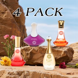 Hybrid & Company Women's 4 Pcs Beauty Love Beyond Heat Empire Je'taime Paris Pour Femme Perfume Natural Spray Fresh Fragrance