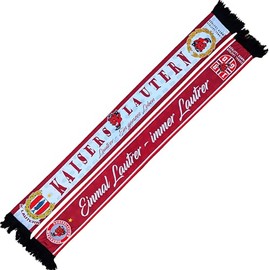 Generisch Kaiserslautern Scarf "Einmal Lautrer - Always Lautrer" (Silk Scarf, Poly Scarf), Red, Bordeaux White