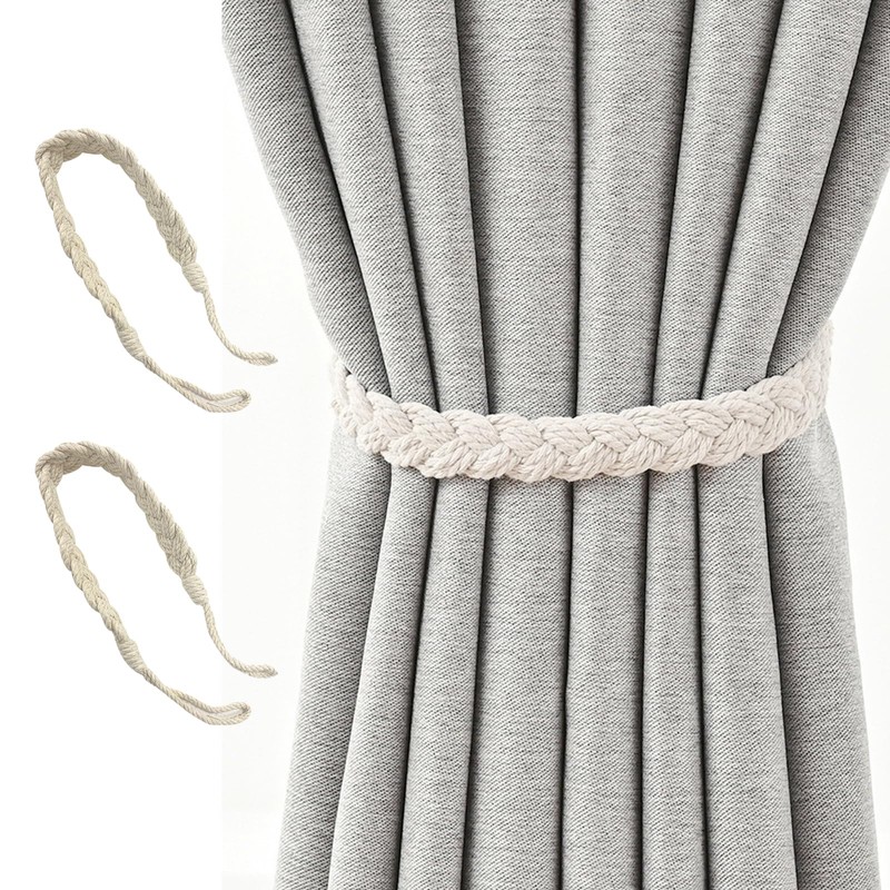 2 Pcs Curtain Tie Backs, Tie Backs Soft Hand Woven
