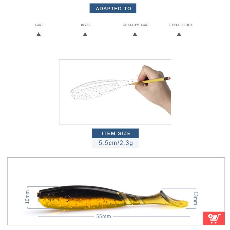 East Rain - 10 señuelos de Pesca de Silicona Profesionales