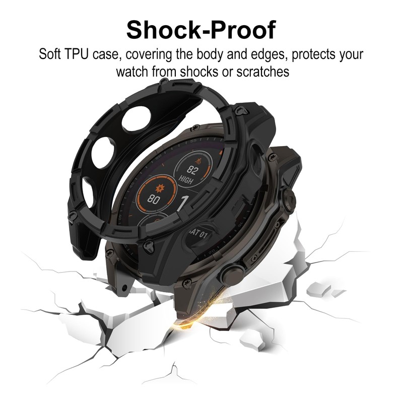 SumRioo Protective Case Cover Compatible with Garmin Fenix 8 Solar