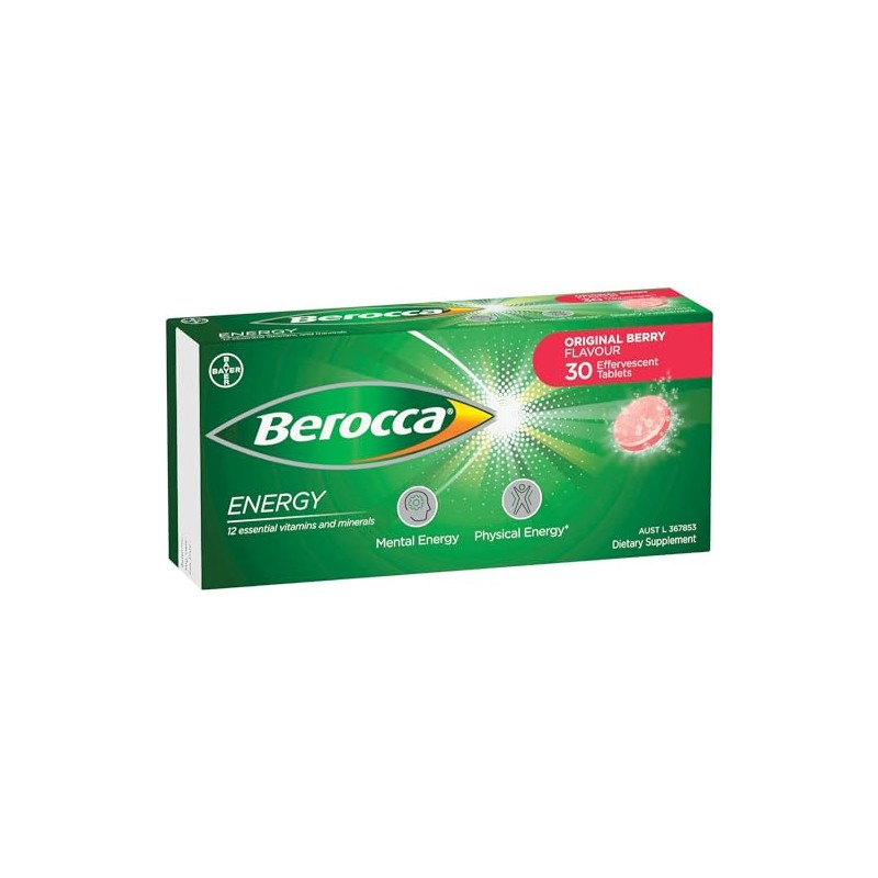 Berocca Energy Multivitamin with B Vitamins: B3, B6, B12, Vitamin