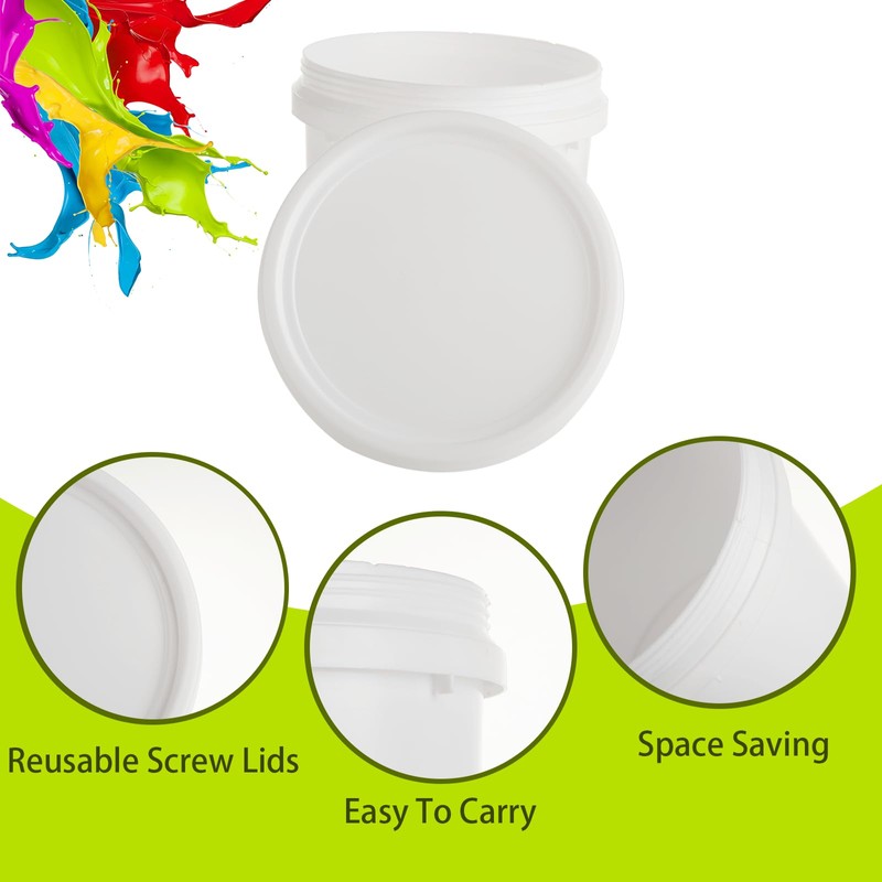 AKOLAFE 20 Pack Paint Buckets for Painting Empty Paint Cans