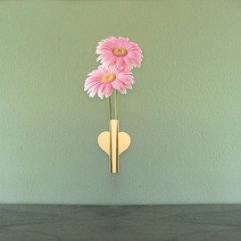 Beavorty Soporte De Decoración De Jarrón De Metal con Tubo De Flores Montado En La Pared Estantes De Jarrones De Flores Secas Adhesiva De Corazón Soporte De Jarrón Colgante para