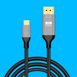 Universal USB C to DisplayPort 1.4 Adapter Cable Dual Mode Type C to DP 8K 4K with PD 3ft