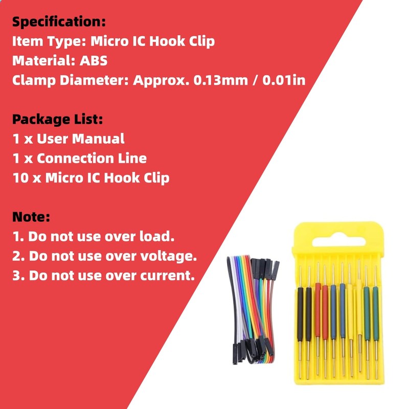 Eujgoov 10Pcs Micro IC Hook Clip, Mini IC Clamp SOP