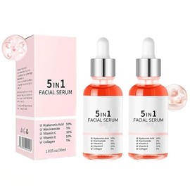 Finones Skin Vitamin Serum,5 in 1 Anti Wrinkle Firming Essence, Lifting Firming Essence, Anti-Aging Serum, Nourishing and Hydrating, Reduce Fine Lines (2 Pcs)
