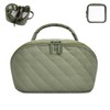 Makeup Bag,Quilted Puffer Cosmetic Bag for Women, 180° Lay-Flat Travel