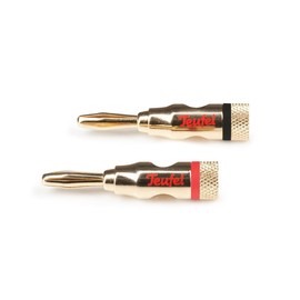 Teufel Banana Plugs C8502P Pair for Speakers – Gold, Black/Red