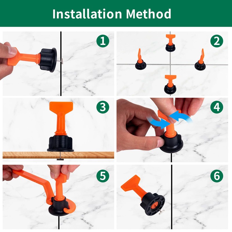 50pcs Tile Leveling System 2mm + 100 Tile spacers 2mm,Tile