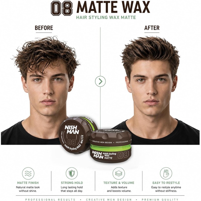 NISHMAN HAIR STYLING WAX MATTE 08 CIRE COIFFANTE 150ML