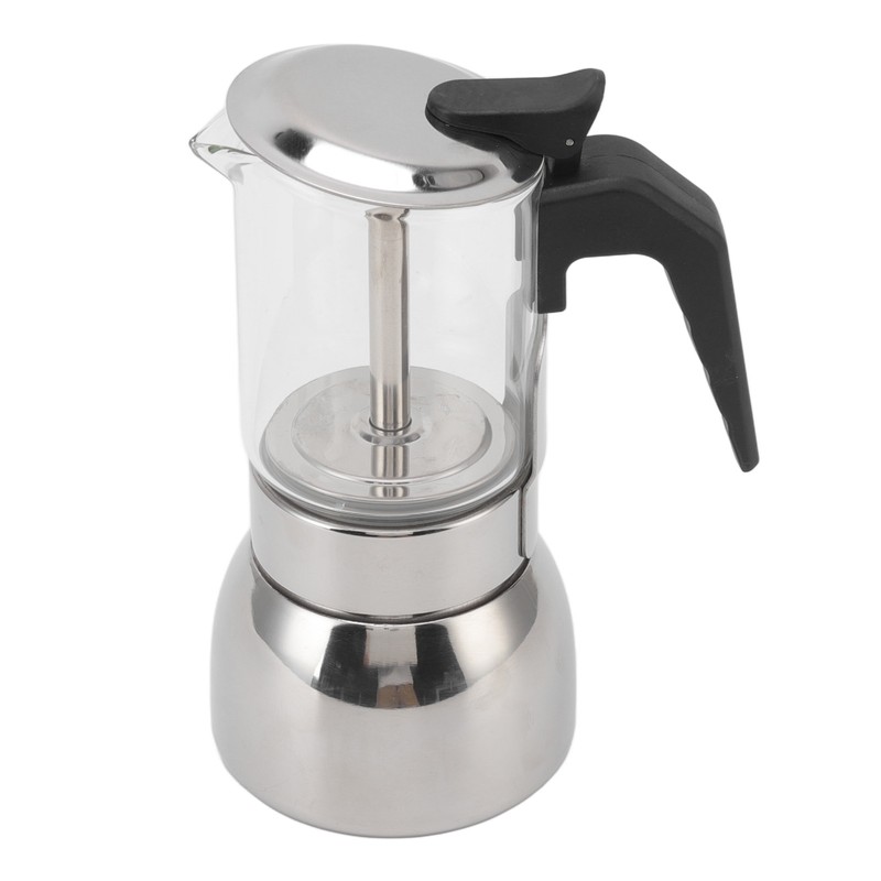Glass Moka Pot Stainless Steel Heat Resistant Portable Classic Italian