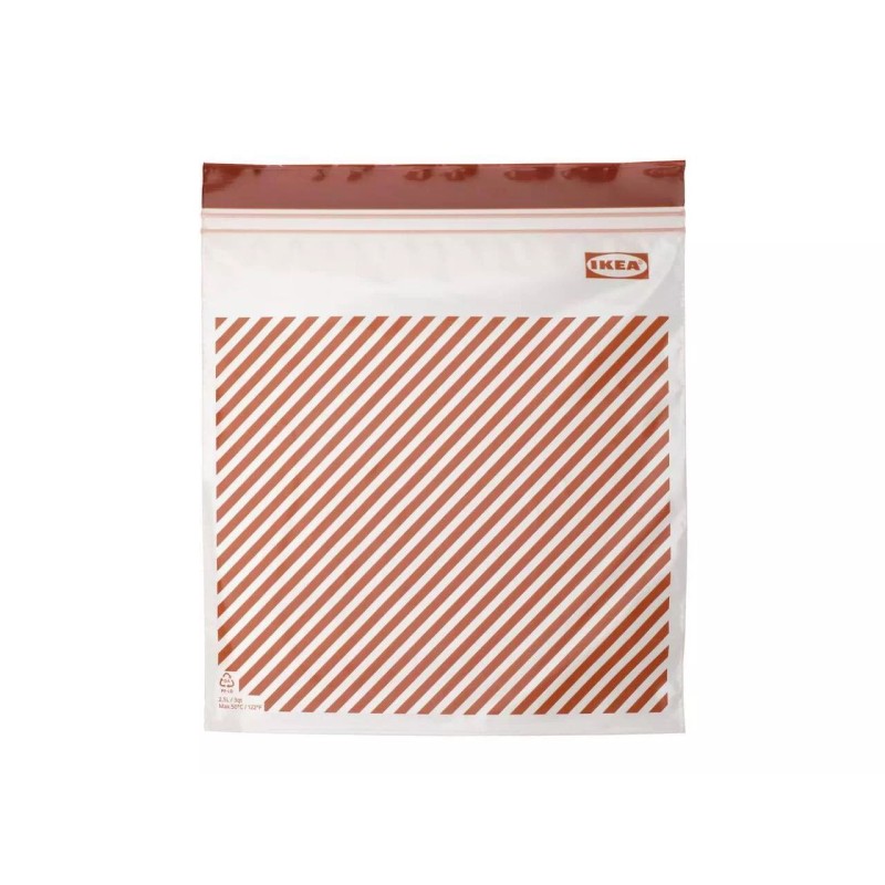 IKEA ISTAD Resealable 50 Storage Freezer Bags stripe red/brown 3